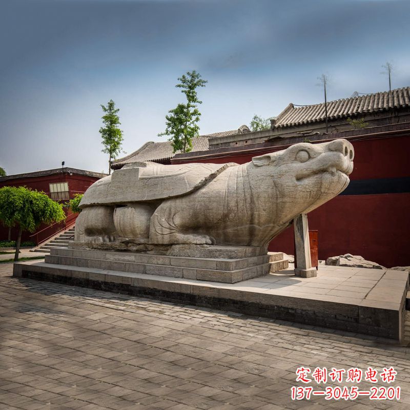 济宁赑屃身上有佛的雕塑-寺庙景点广场神兽动物雕塑