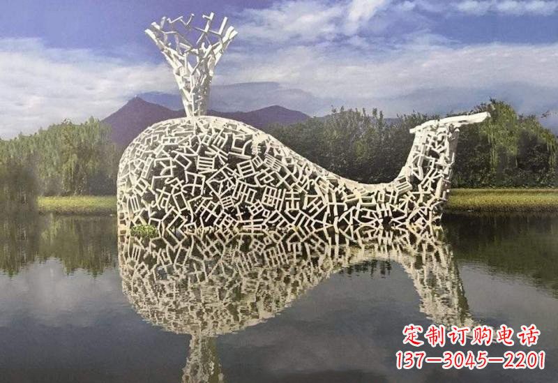 济宁不锈钢鲸鱼雕塑令人惊叹的艺术之作