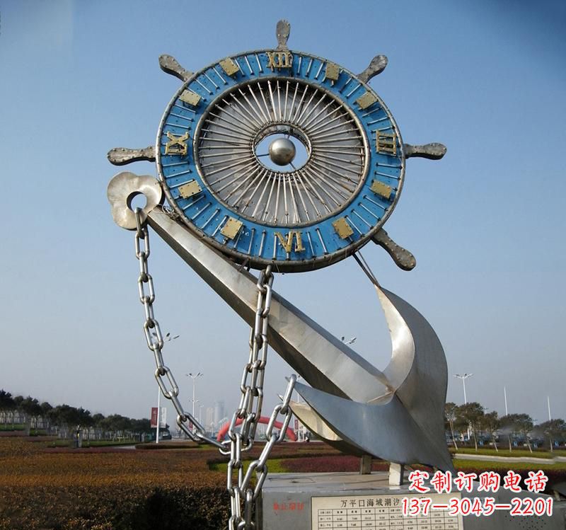 济宁不锈钢海洋船舵雕塑海洋之美的象征