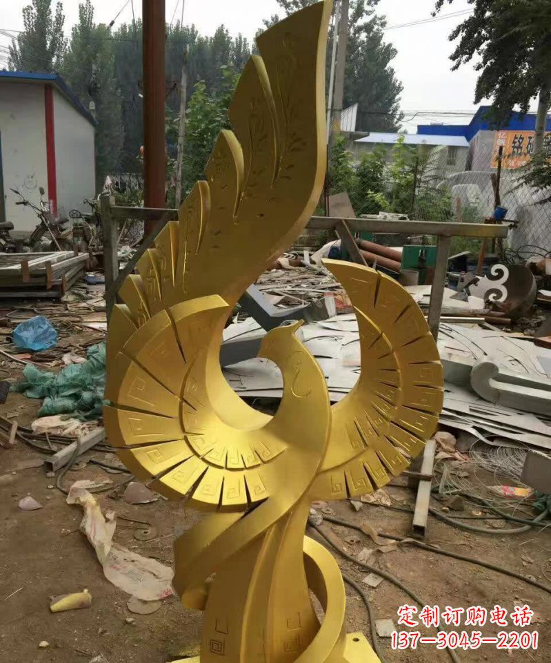 济宁不锈钢金凤凰雕塑