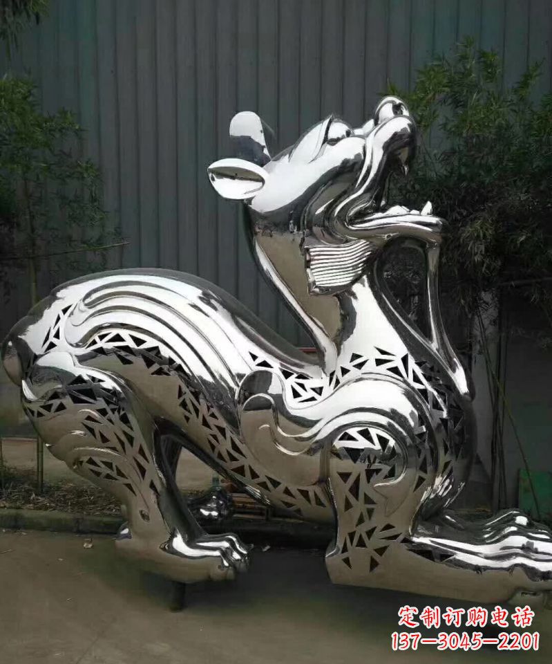 济宁不锈钢神兽麒麟造型雕塑