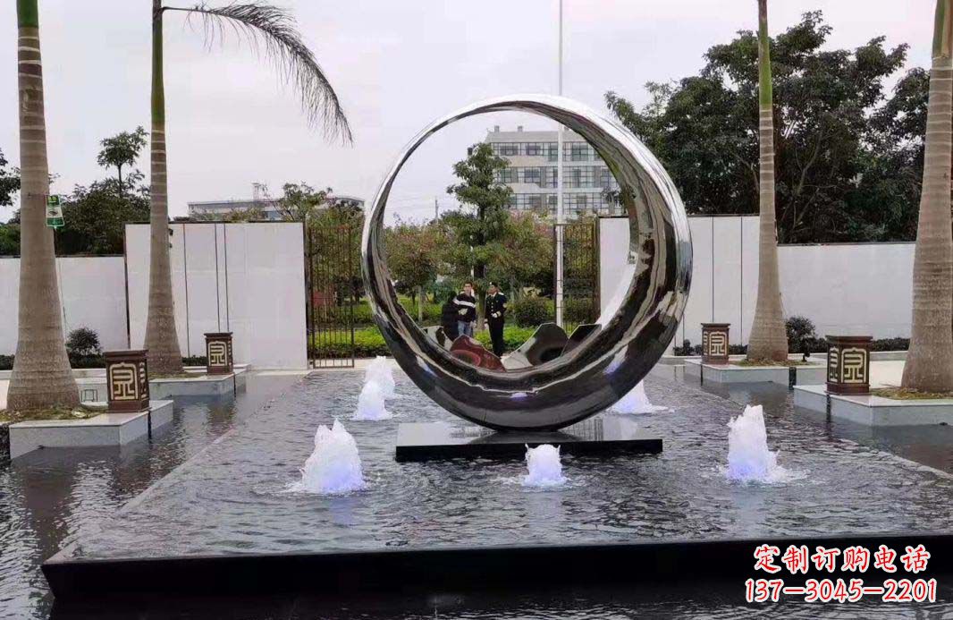 济宁圆环景观喷泉雕塑视觉与声音的完美结合