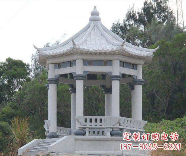 济宁大理石六角石雕凉亭