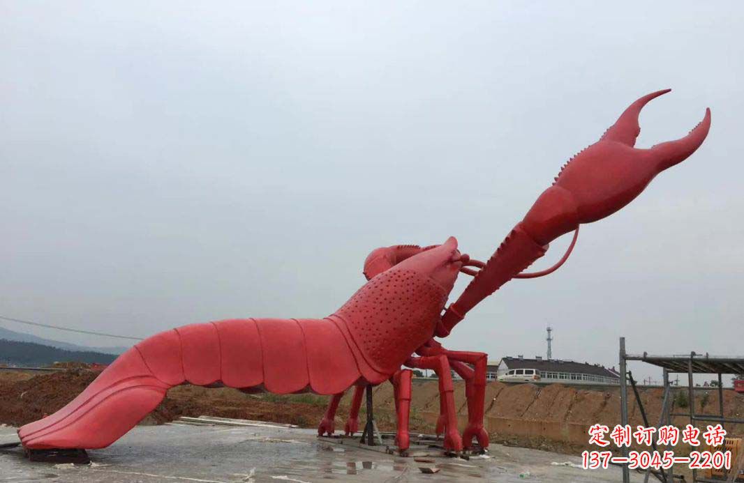 济宁大型广场不锈钢龙虾雕塑