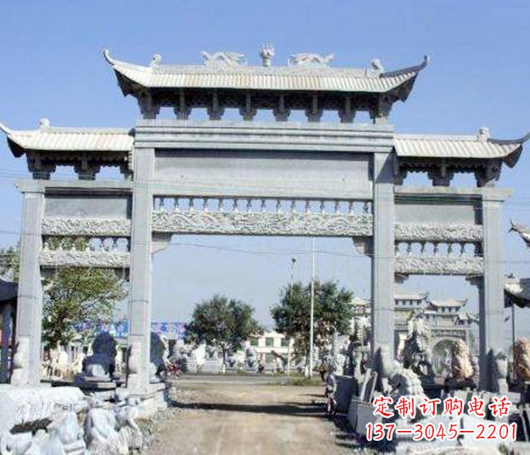 济宁仿古牌坊石雕精美定制