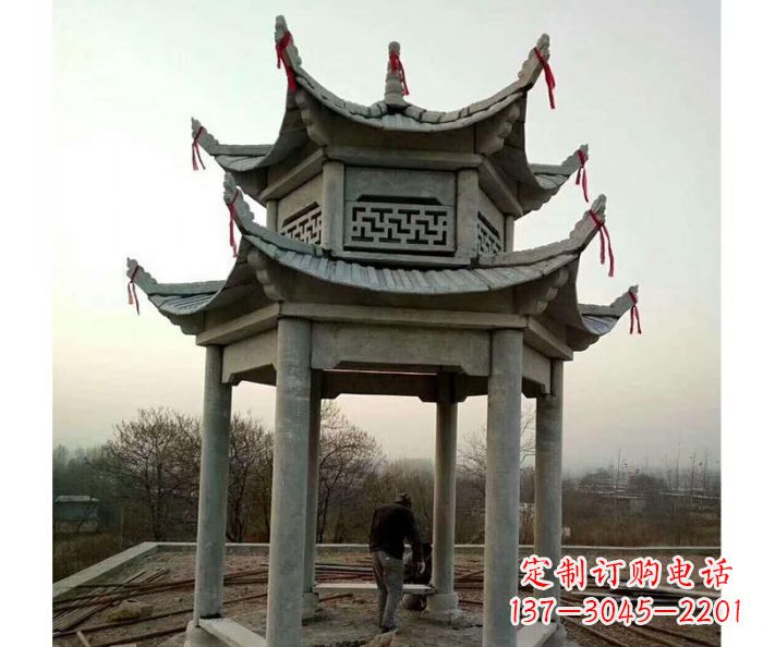 济宁仿古双层石雕凉亭