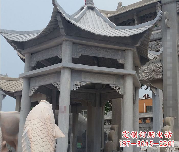 济宁精美仿古双层石雕凉亭
