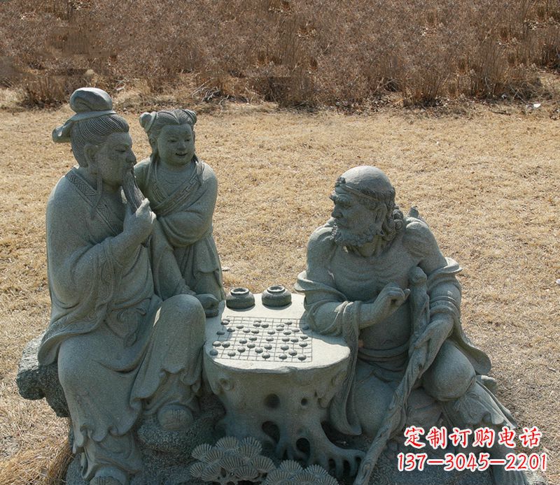 济宁八仙下棋铜雕塑