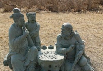 济宁八仙下棋铜雕塑