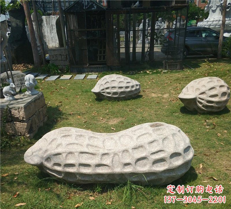 济宁精美大理石花生雕塑