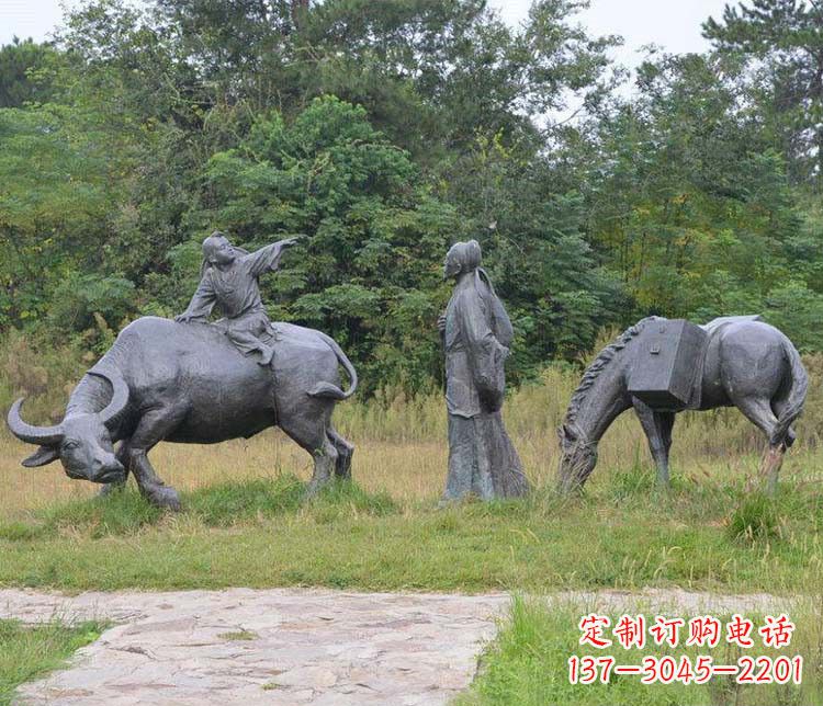 济宁杜牧小品铜雕精致雕刻，传递出朴实之美