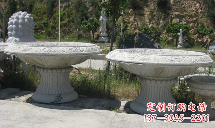 济宁美轮美奂的大理石花盆雕塑