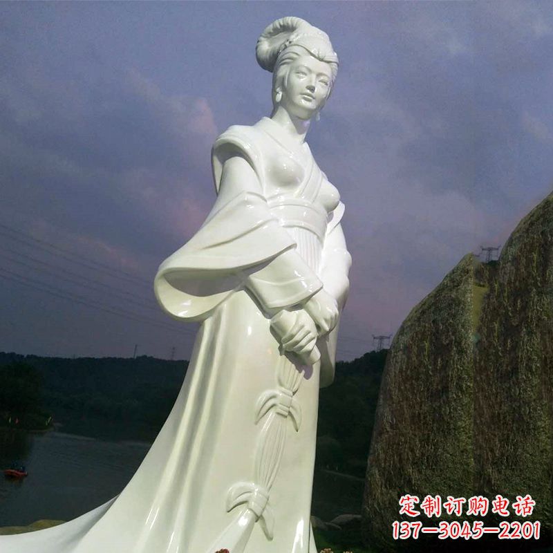 济宁景区历史名人古代著名美女西施汉白玉石雕像