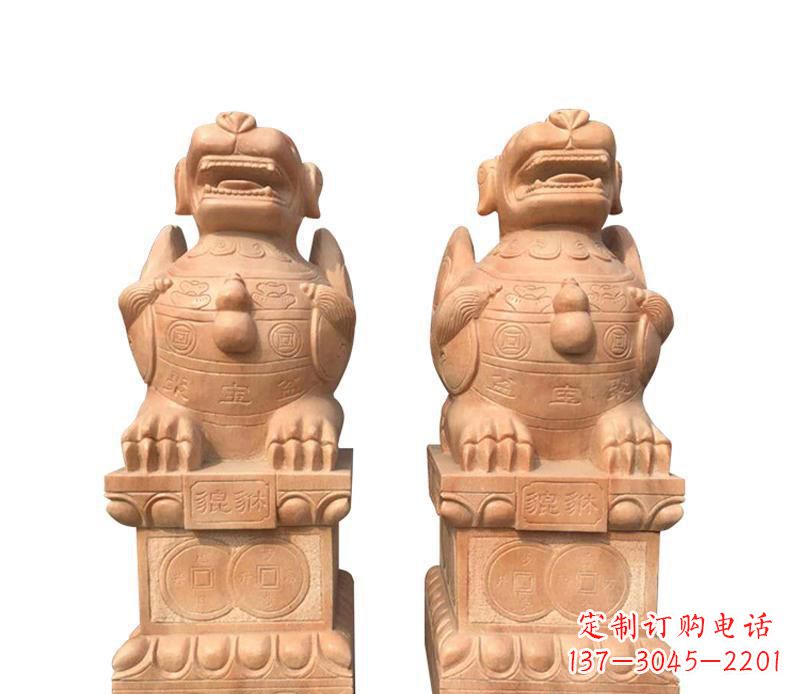 济宁石雕古代神兽貔貅雕塑 