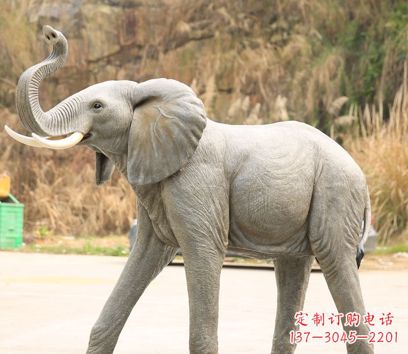 济宁石雕广场动物大象雕塑