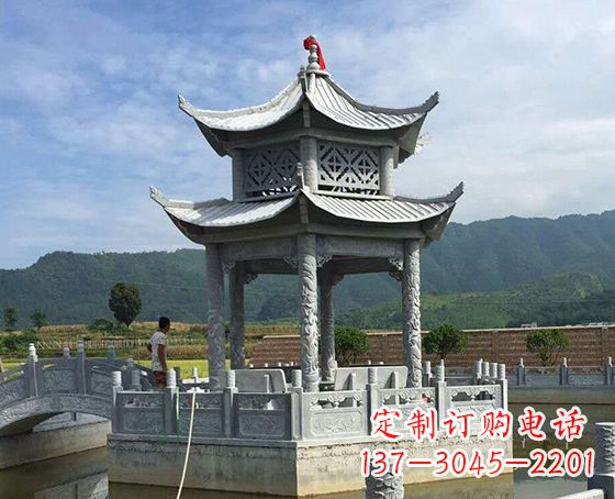 济宁双层仿古凉亭石雕_1