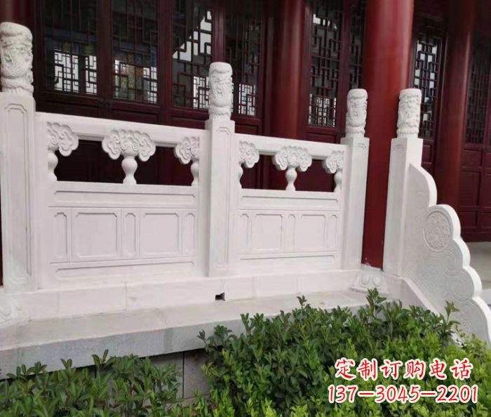 济宁寺庙景观汉白玉石浮雕栏板 (3)
