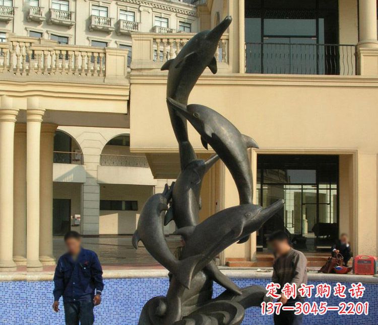 济宁跳跃海豚景观铜雕