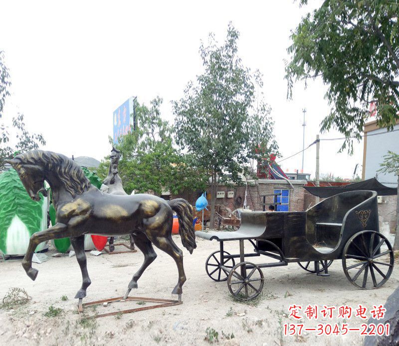 济宁铜雕古代战马景观摆件