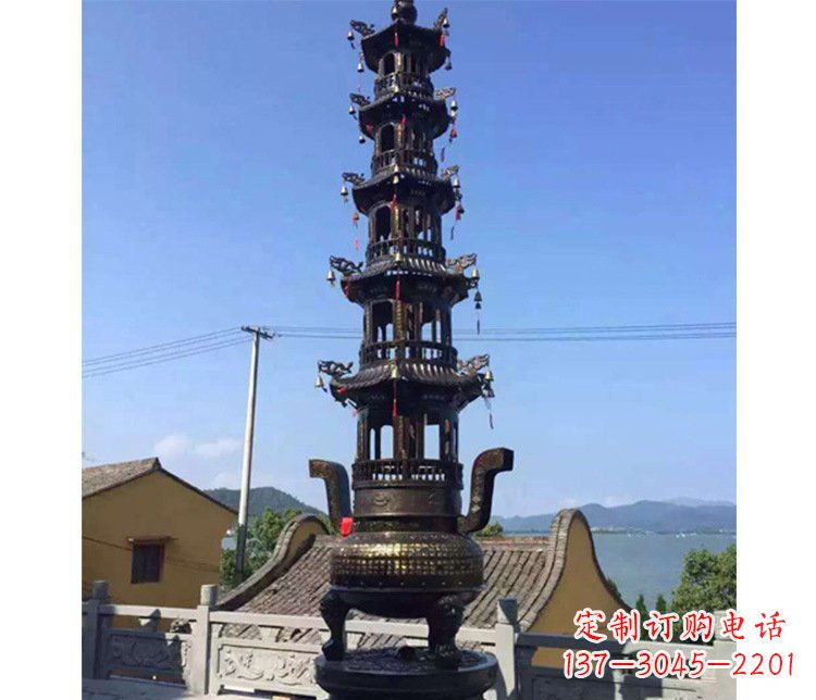 济宁铜雕寺庙大型多层香炉