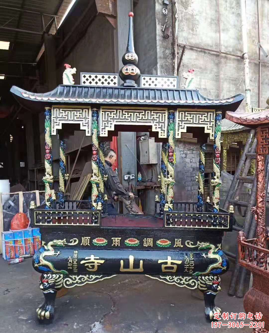 济宁铜雕香炉寺庙景观雕塑