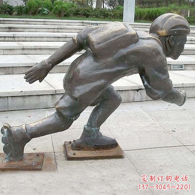 济宁小孩滑旱冰广场人物运动雕塑