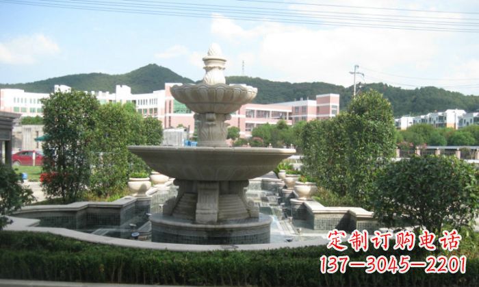 济宁小区景观大理石喷泉石雕 (2)