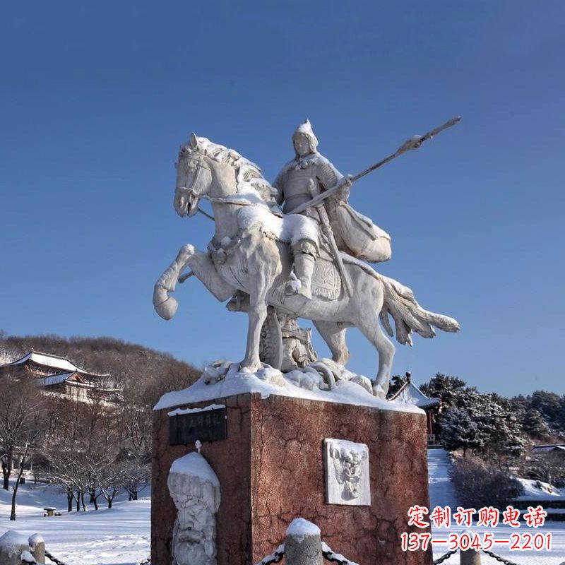 济宁薛仁贵骑马雕像-中国历史名人唐朝名将景区景观雕塑