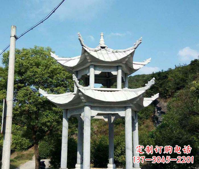 济宁园林双层凉亭石雕