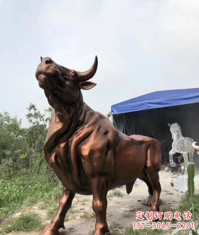 济宁紫铜牛动物雕塑