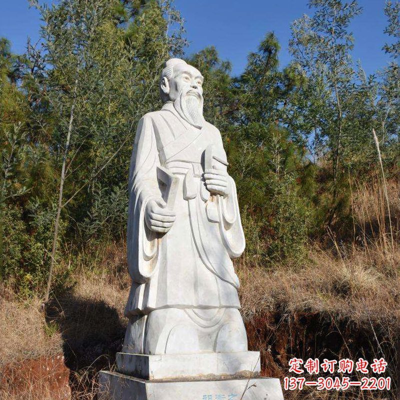 济宁祖冲之汉白玉石雕像-公园景区中国古代名人雕塑